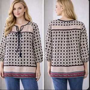 Gibson Latimer  Patterned Blouse Sz Small.